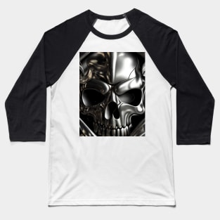 Skull Series: Chrome Skull 0.1 Baseball T-Shirt